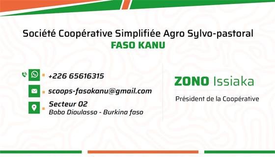 SCOOPS-ASP Faso Kanu — Carte de visite recto