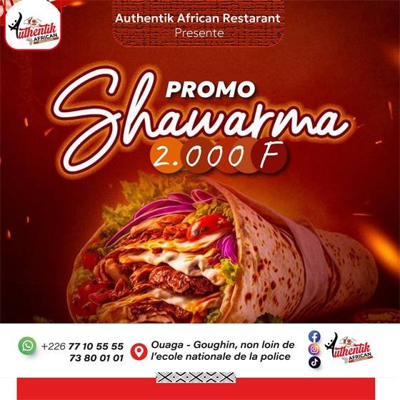 Authentik African Restaurant Ouaga — promo shawarma