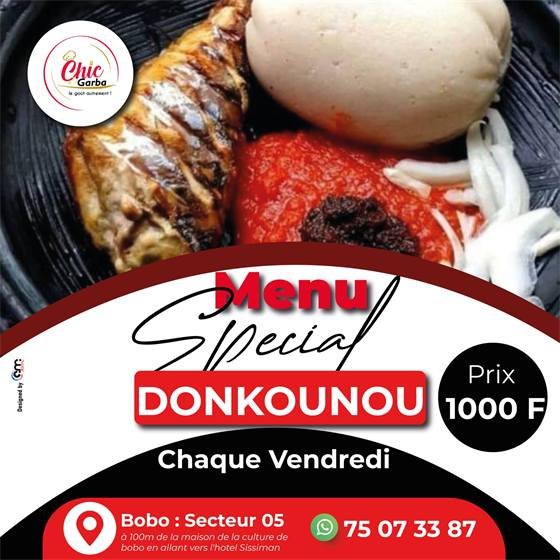 Chic Garba Bobo & Cave Le Vigneron — Menu special donkounou