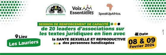 AFHBB – Association des Femmes Handicapées Battantes du Burkina — Banderole AFHBB 08 et 09 fevrier