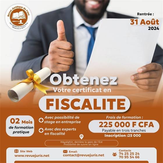 Revue Juridique du Faso — JURISTE D’ENTREPRISE