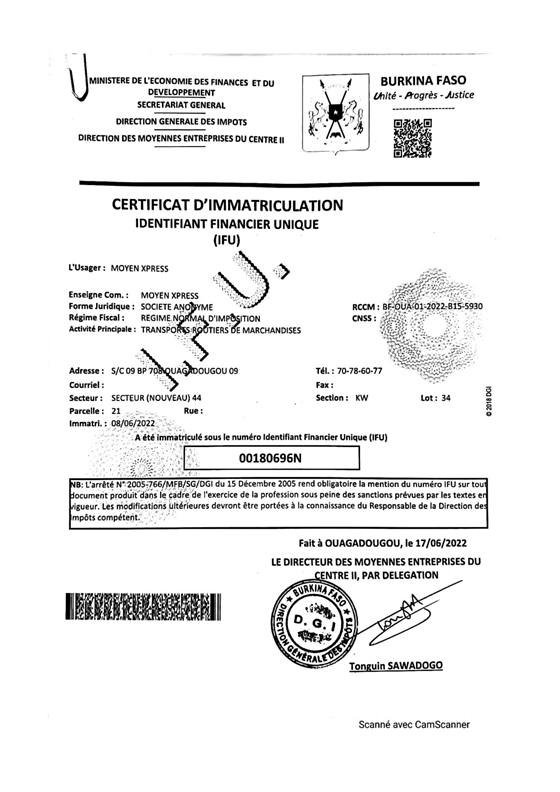 Moyen Xpress SA — Moyen Xpress SA Burkina Faso