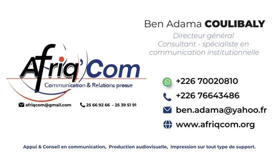 Afriq'com – Partenaire — Carte de visite Afriq'com Finale AFQ