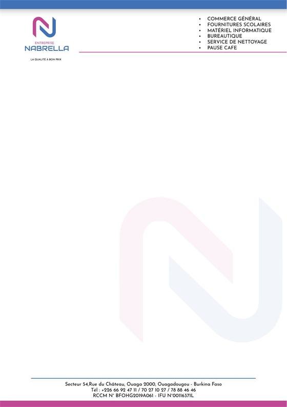 Entreprise Nabrella — Papier entete entreprise Nabrella