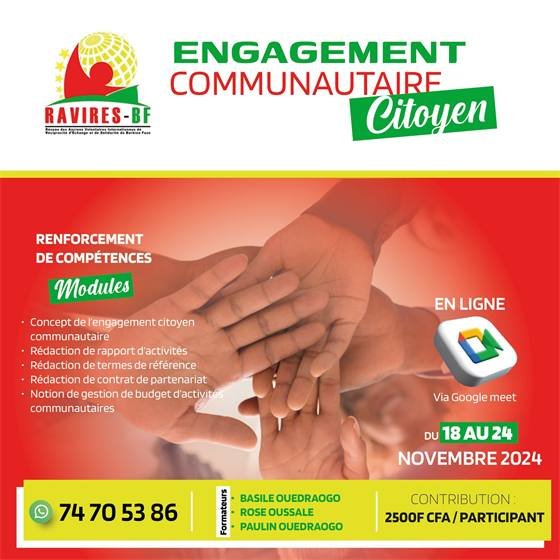 Ravires-BF – Engagement communautaire citoyen — Affiche 01am13
