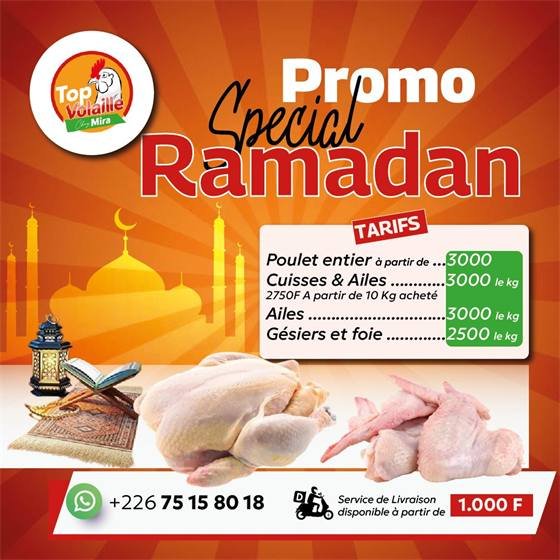 Top Volaille chez Mira — Promo Ramdan fond orange